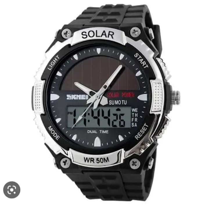SKMEI STRAP ORIGINAL DUAL TIME WATCH 
SOLAR MODEL