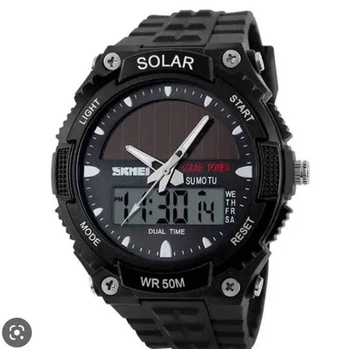 SKMEI STRAP ORIGINAL DUAL TIME WATCH 
SOLAR MODEL